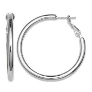 3/15 NWT Nine West Silver-Tone Modern Metals Large Hoop Earrings